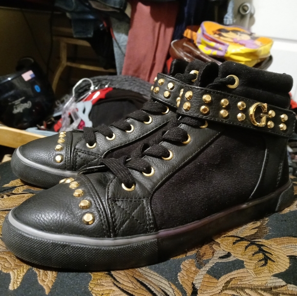 🏀🎒GUESS HIGH TOPS BLACK&GOLD🥊💝 - Picture 5 of 14